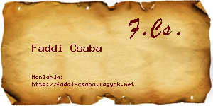 Faddi Csaba névjegykártya